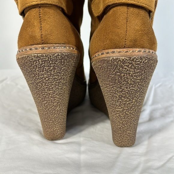 Bakers Furbee Boots Womens 9.5 Brown Faux Fur Faux Suede Wedge Platform … - Picture 6 of 16